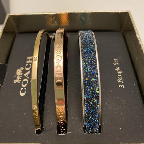 NWT Coach STONE SPARKLE Bangle/Bracelet SET F88635 MULTICOLOR - Picture 2 of 6